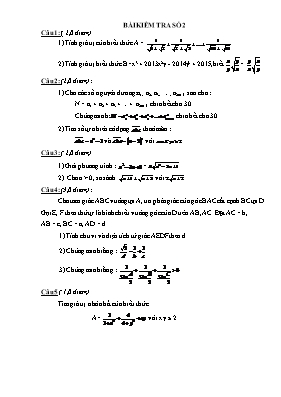 Bài kiểm tra số 2 Toán 9